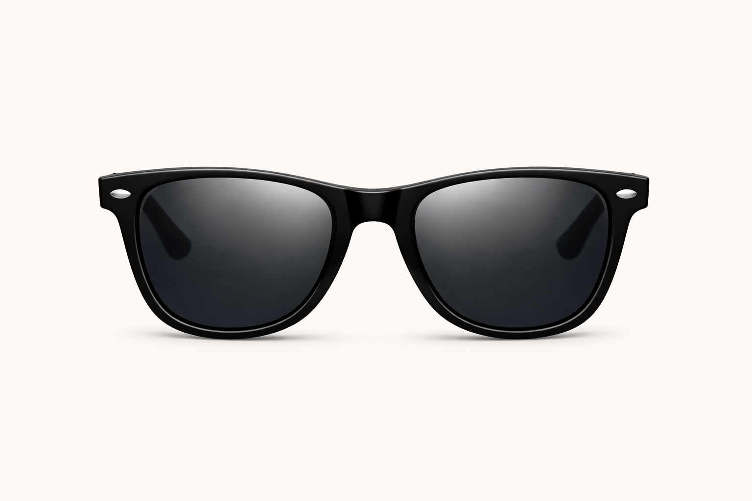 black Wayfarer-style sunglasses